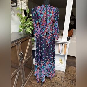 Fashion Nova Navy Maxi Dress with Multicolor Teardrop Print